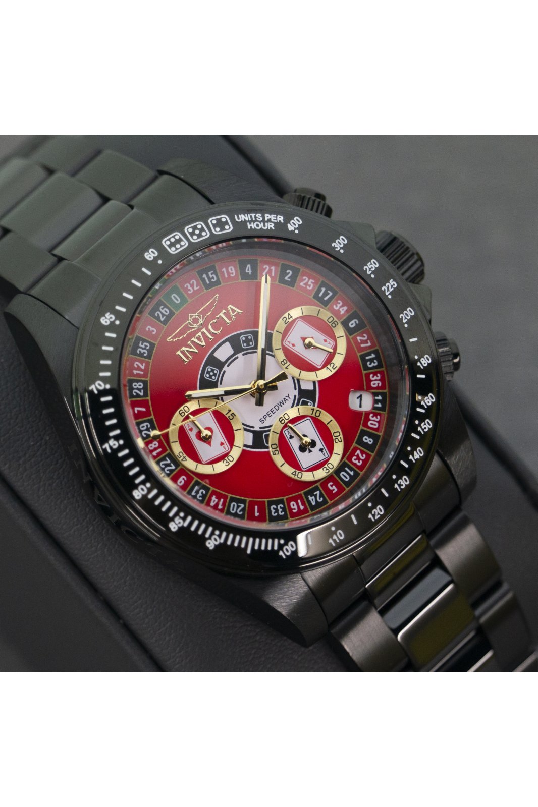 Invicta Speedway 50497 Men's Watch - Quartz Movement - Stainless Steel with Red Dial - 39 mm