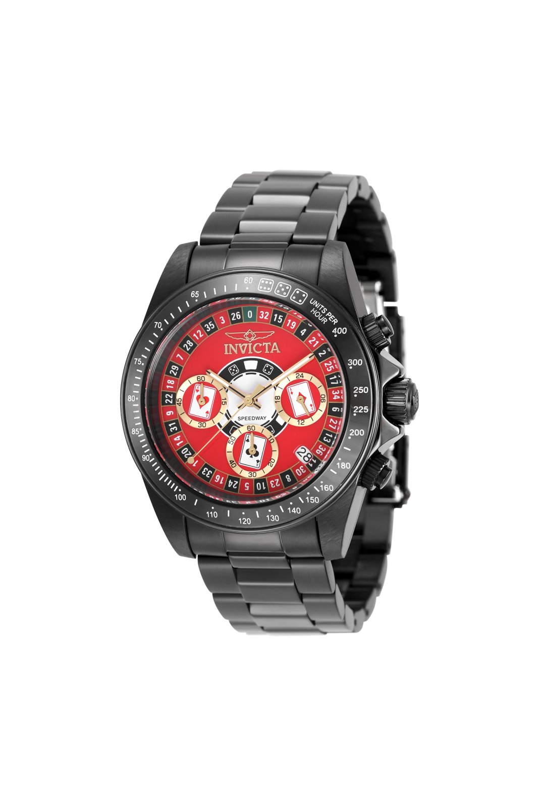 Invicta Speedway 50497 Men's Watch - Quartz Movement - Stainless Steel with Red Dial - 39 mm