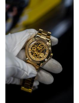 Invicta Objet D Art 69752 Herrenuhr - Automatikwerk - Edelstahl mit goldenem Zifferblatt - 43 mm