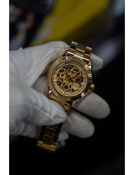 Invicta Objet D Art 69752 Herrenuhr - Automatikwerk - Edelstahl mit goldenem Zifferblatt - 43 mm