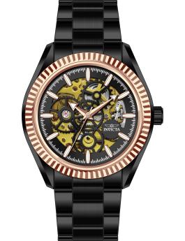 Invicta Objet D Art 69757 Herrenarmbanduhr - Automatisches Uhrwerk - Edelstahl mit schwarzem Zifferblatt - 43 mm