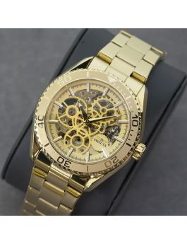 Invicta Objet D Art 69759 Herrenarmbanduhr - Automatisches Uhrwerk - Edelstahl mit goldenem Zifferblatt - 43 mm