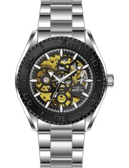 Invicta Objet D Art 69762 Herrenarmbanduhr - Automatisches Uhrwerk - Edelstahl mit schwarzem Zifferblatt - 43 mm