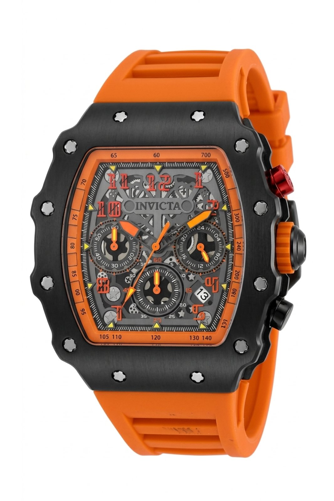 Invicta Racing 69729 Reloj de Hombre - Movimiento de Cuarzo - Acrílico con Esfera Plateada - 44 mm