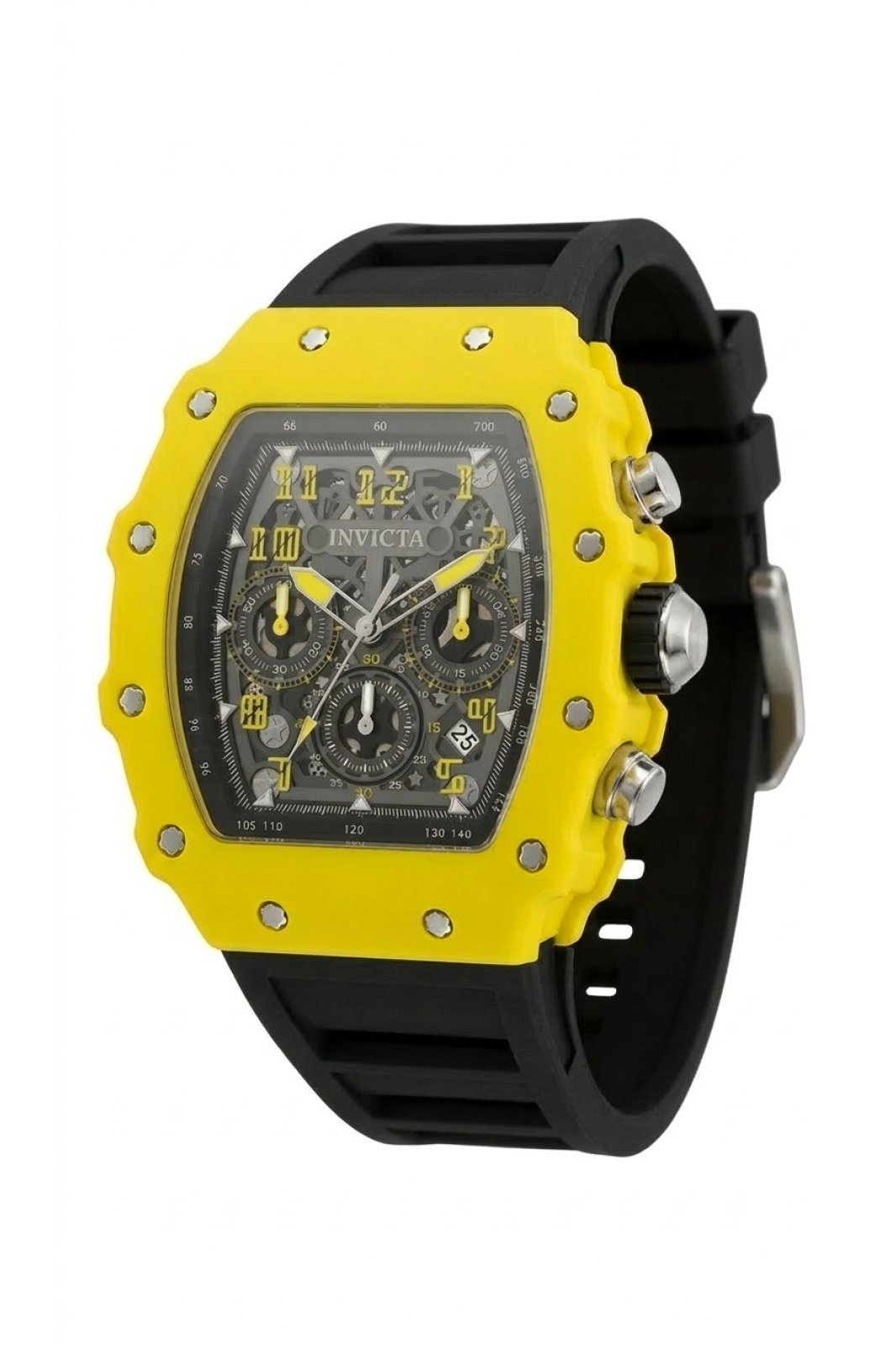 Invicta Racing 69733 Herrenarmbanduhr - Quartz Uhrwerk - Acryl mit Silbernem Zifferblatt - 44 mm