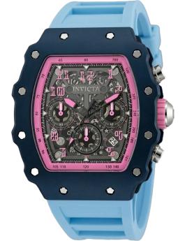 Invicta Racing 69734 Reloj de Hombre - Movimiento de Cuarzo - Acrílico con Esfera Plateada - 44 mm