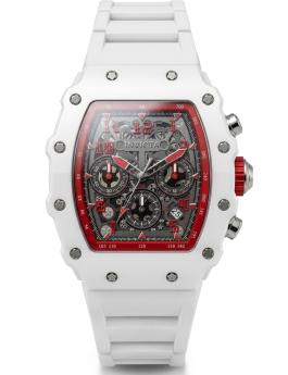 Invicta Racing 69738 Reloj de Hombre - Movimiento de Cuarzo - Acrílico con Esfera Plateada - 44 mm