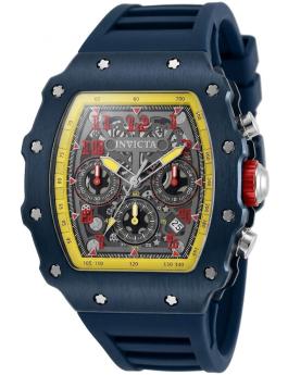 Invicta Racing 69739 Montre Homme - Mouvement à Quartz - Acrylique avec Cadran Argenté - 44 mm