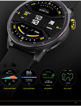 Invicta I-Tech 2 ITECH-001 Reloj para Hombre - Movimiento Smartwatch - Acero Inoxidable con Esfera Negra - 45 mm