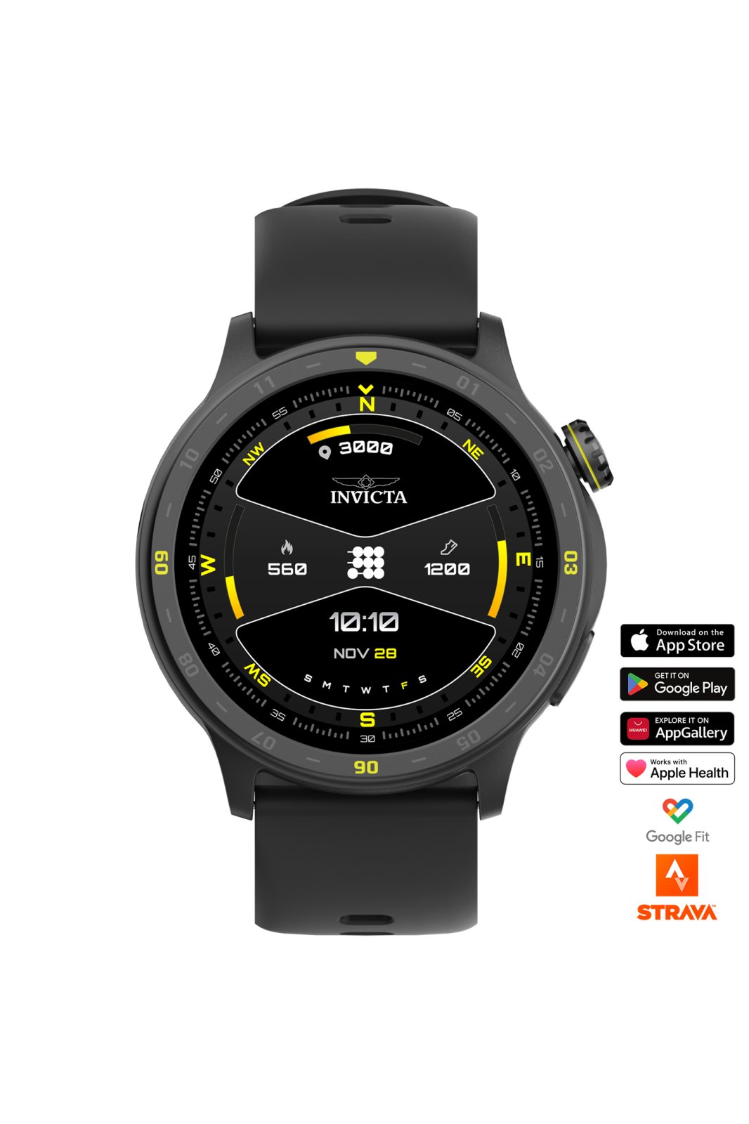 Invicta I-Tech 2 ITECH-001 Reloj para Hombre - Movimiento Smartwatch - Acero Inoxidable con Esfera Negra - 45 mm