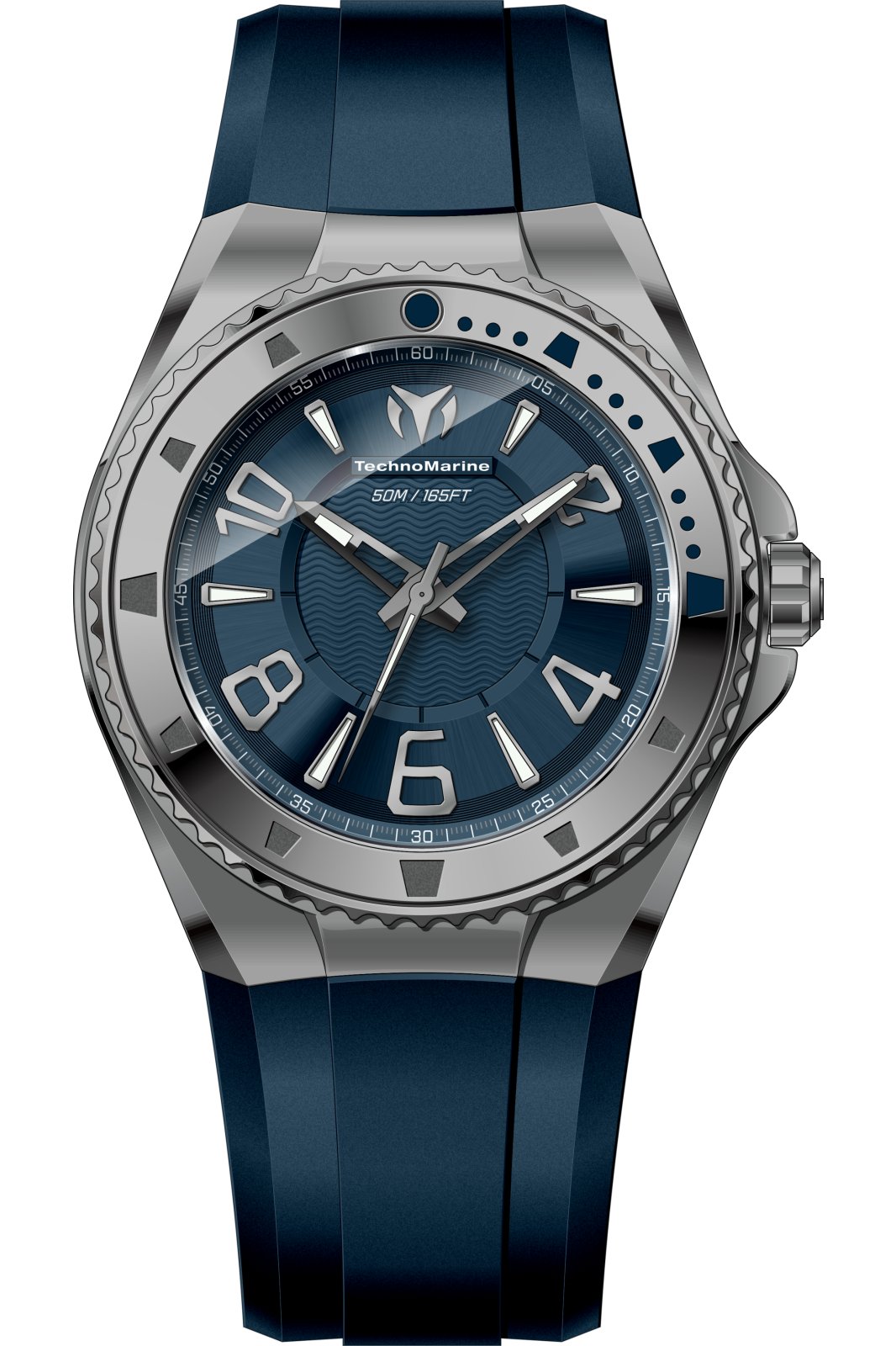 TechnoMarine Lusso Mare TM-225024 Men's Watch - Quartz Movement - Stainless Steel with Blue Dial - 44 mm