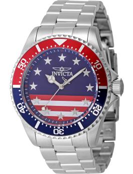 Invicta Pro Diver 48942 Herenhorloge - Quartz Uurwerk - Roestvrij Staal met Blauwe Wijzerplaat - 43 mm
