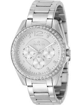 Invicta Angel 50108 Reloj de Mujer - Movimiento de Cuarzo - Acero Inoxidable con Esfera Plateada - 38 mm