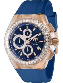 TechnoMarine Cruise TM-121165 Relógio Masculino - Movimento de Quartzo - Aço Inoxidável com Mostrador Azul - 45 mm
