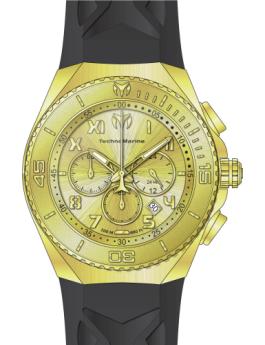 TechnoMarine Manta TM-225005 Reloj de Hombre - Movimiento de Cuarzo - Acero Inoxidable con Esfera Dorada - 48 mm
