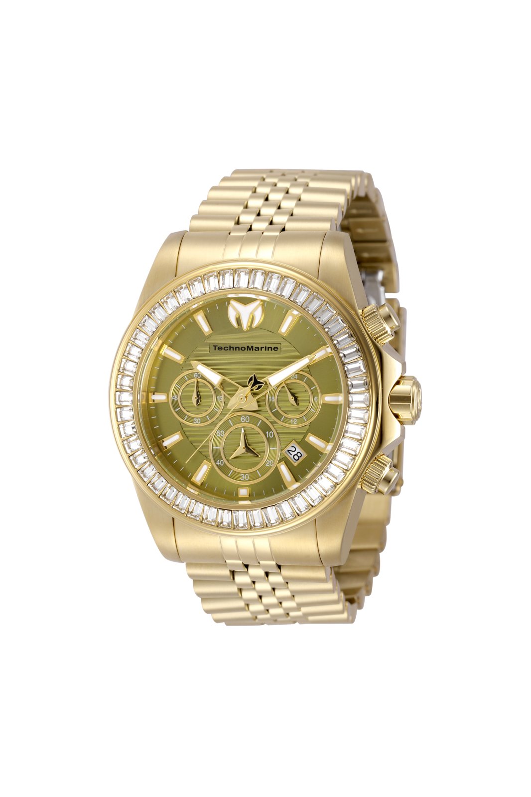 TechnoMarine Manta TM-225017 Herrenuhr - Quarzwerk - Edelstahl mit gr??nem Zifferblatt - 42 mm