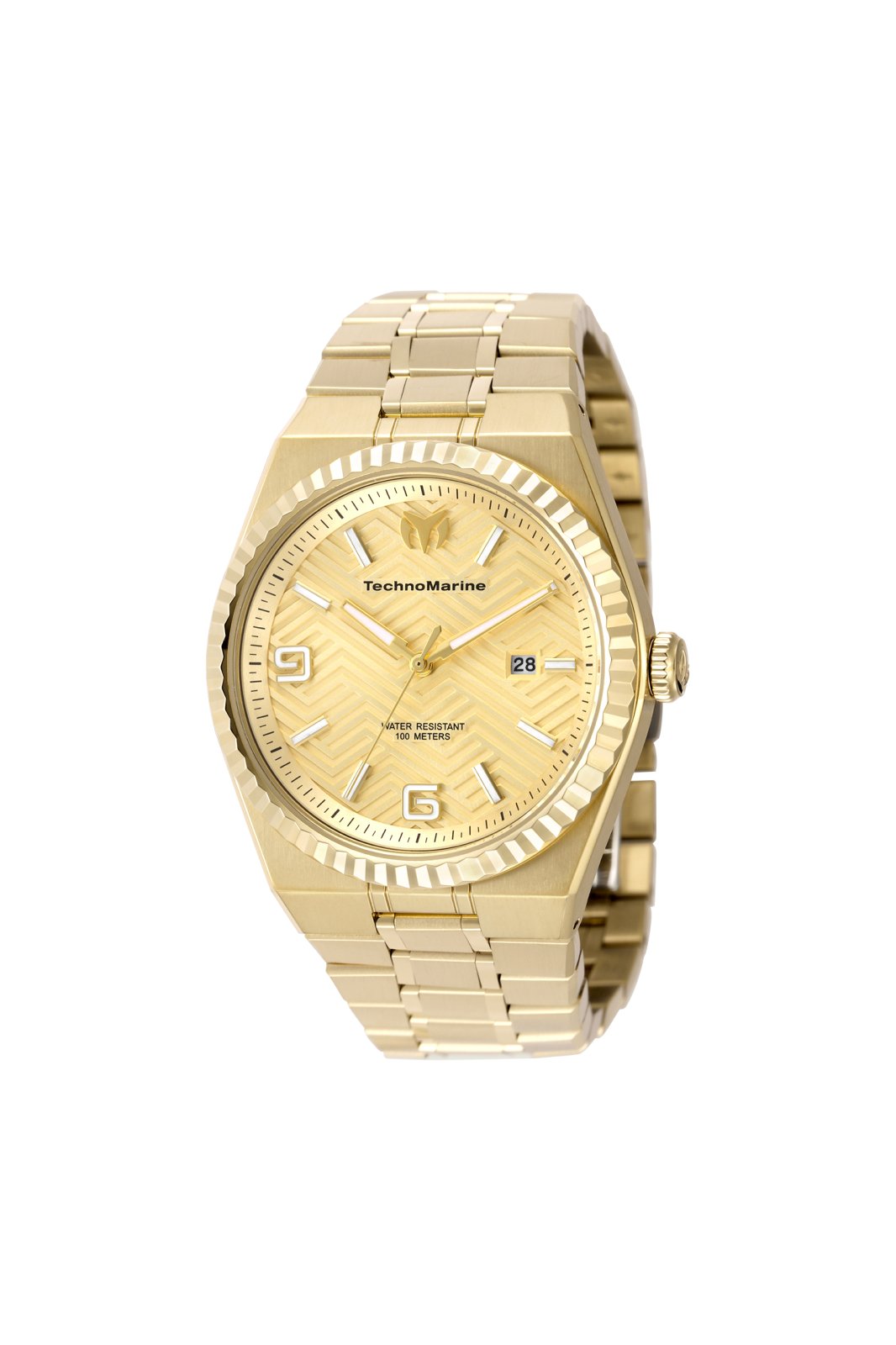 TechnoMarine TERRA NOVA TM-225055 Reloj de Mujer - Movimiento de Cuarzo - Acero Inoxidable con Esfera Dorada - 42 mm