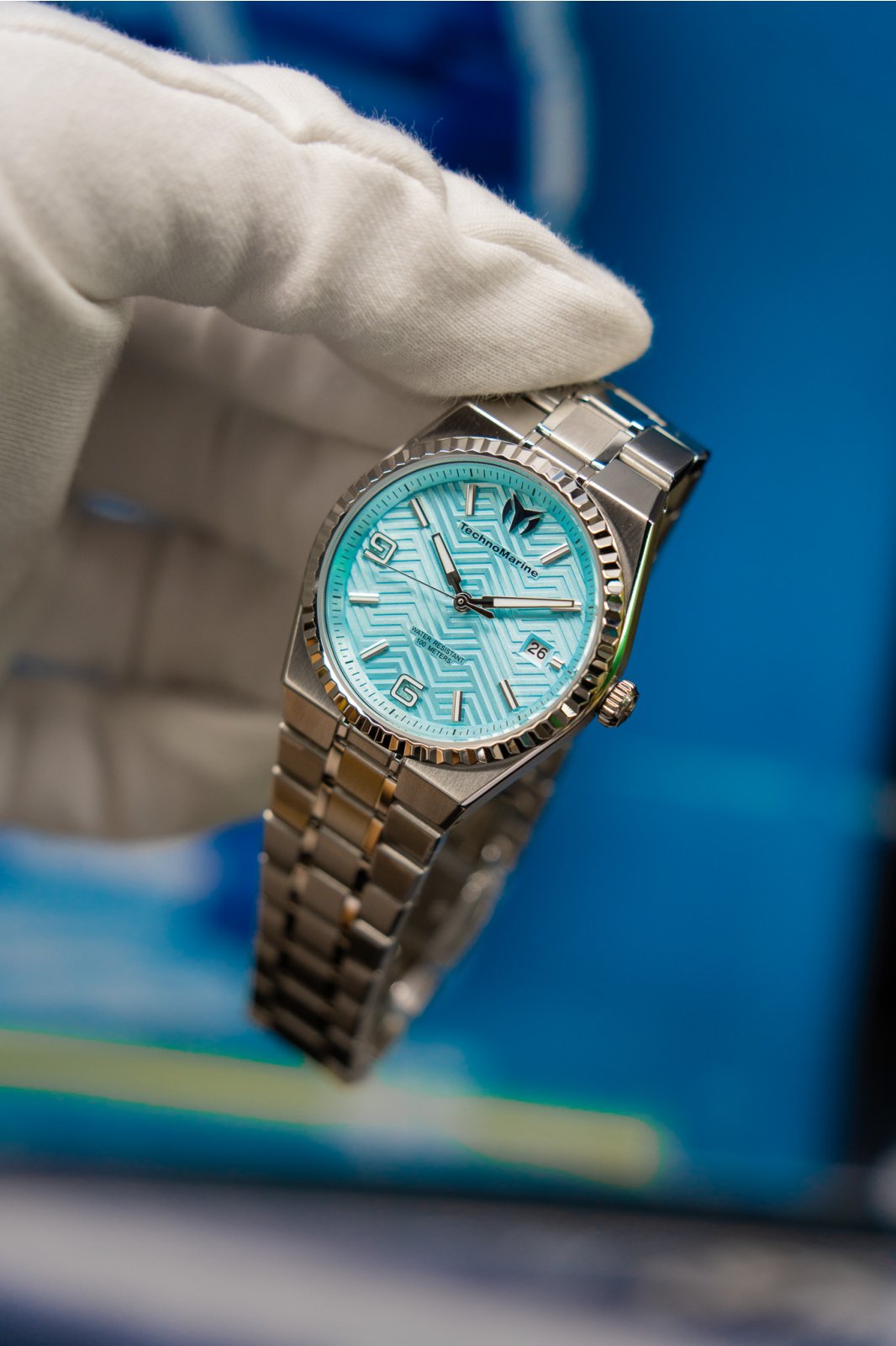 TechnoMarine TERRA NOVA TM-225062 Reloj de Mujer - Movimiento de Cuarzo - Acero Inoxidable con Esfera Azul - 36 mm