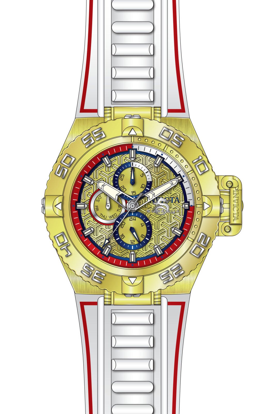 Invicta Subaqua 49879 Montre Homme - Mouvement à Quartz - Acier Inoxydable avec Cadran Doré - 50 mm