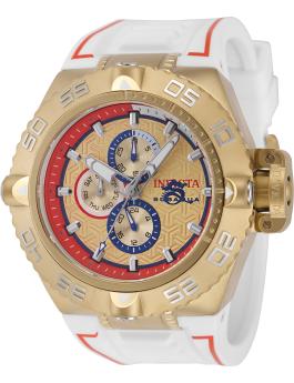 Invicta Subaqua 49879 Мъжки часовник - Кварцов механизъм - Неръждаема стомана с златен циферблат - 50 mm