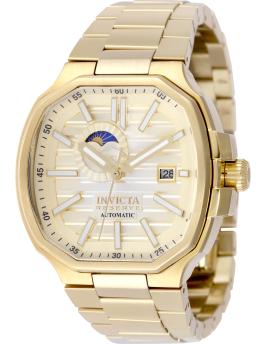 Invicta Reserve 50092 Orologio da Uomo - Movimento Automatico - Acciaio Inossidabile con Quadrante Dorato - 45 mm