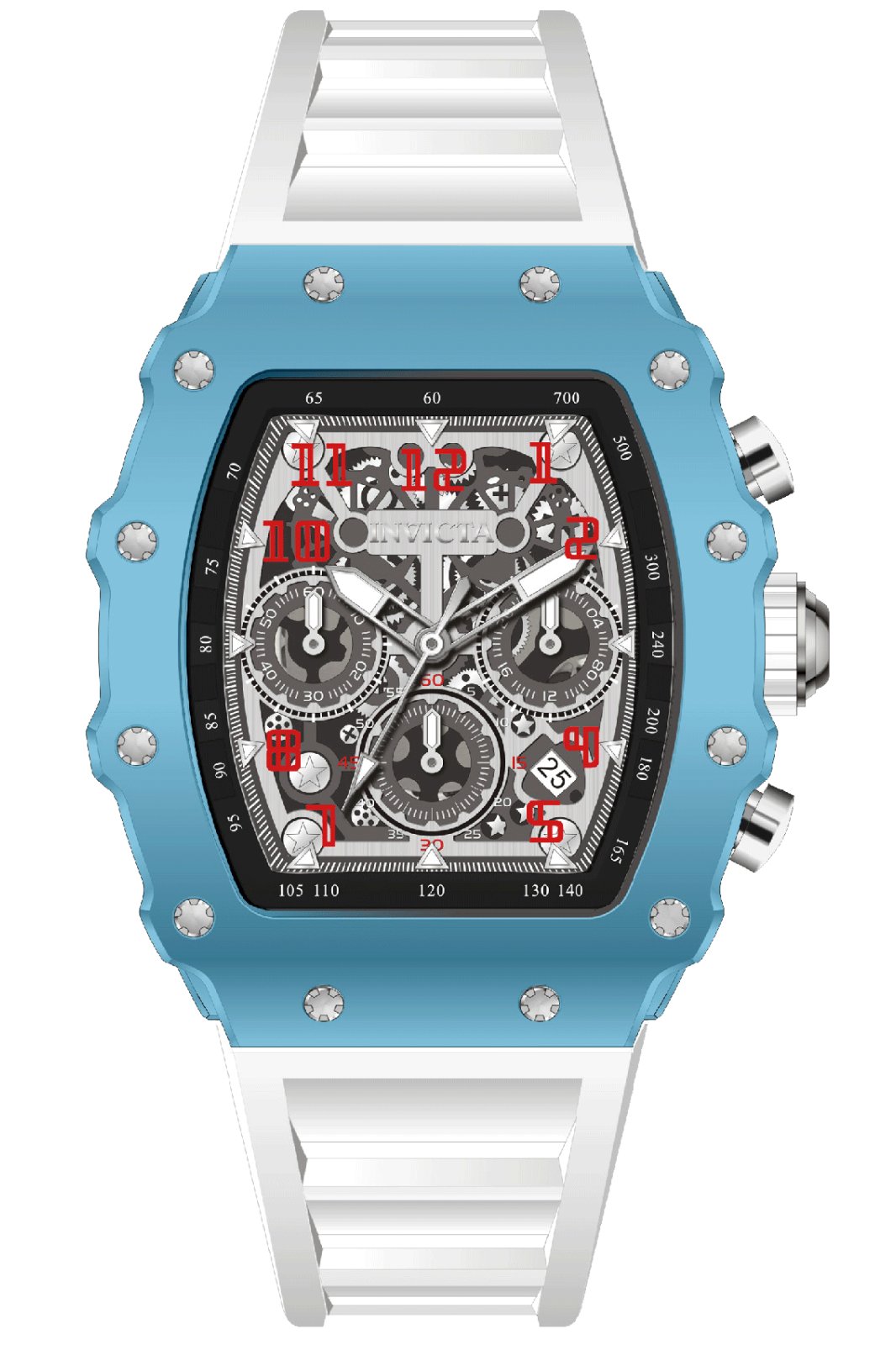 Invicta Racing 69695 Men's Watch - Quartz Movement - Acrylic with Silver Dial - 43 mm