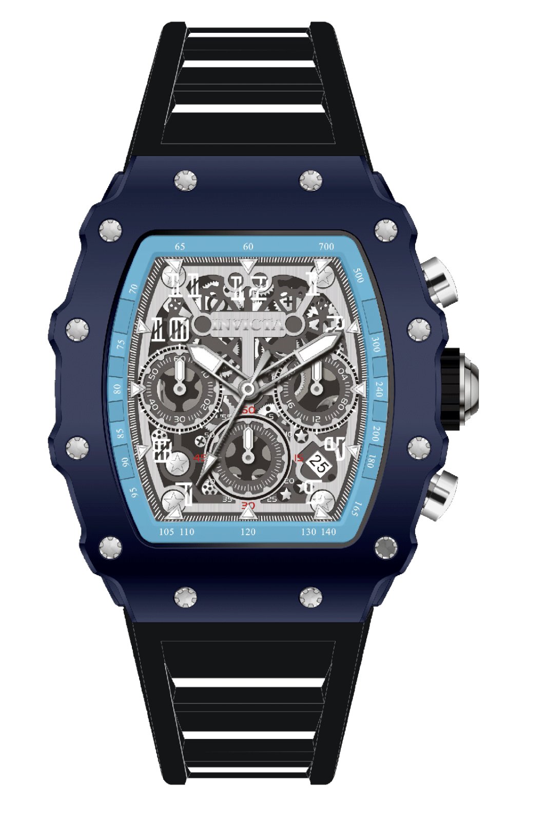 Invicta Racing 69707 Relógio Masculino - Movimento Quartz - Acrílico com Mostrador Prateado - 43 mm