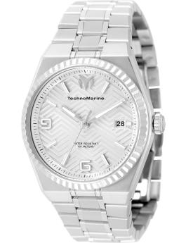 TechnoMarine Terra Nova TM-225061 Reloj de Mujer - Movimiento de Cuarzo - Acero Inoxidable con Esfera Plateada, Blanca - 36 mm