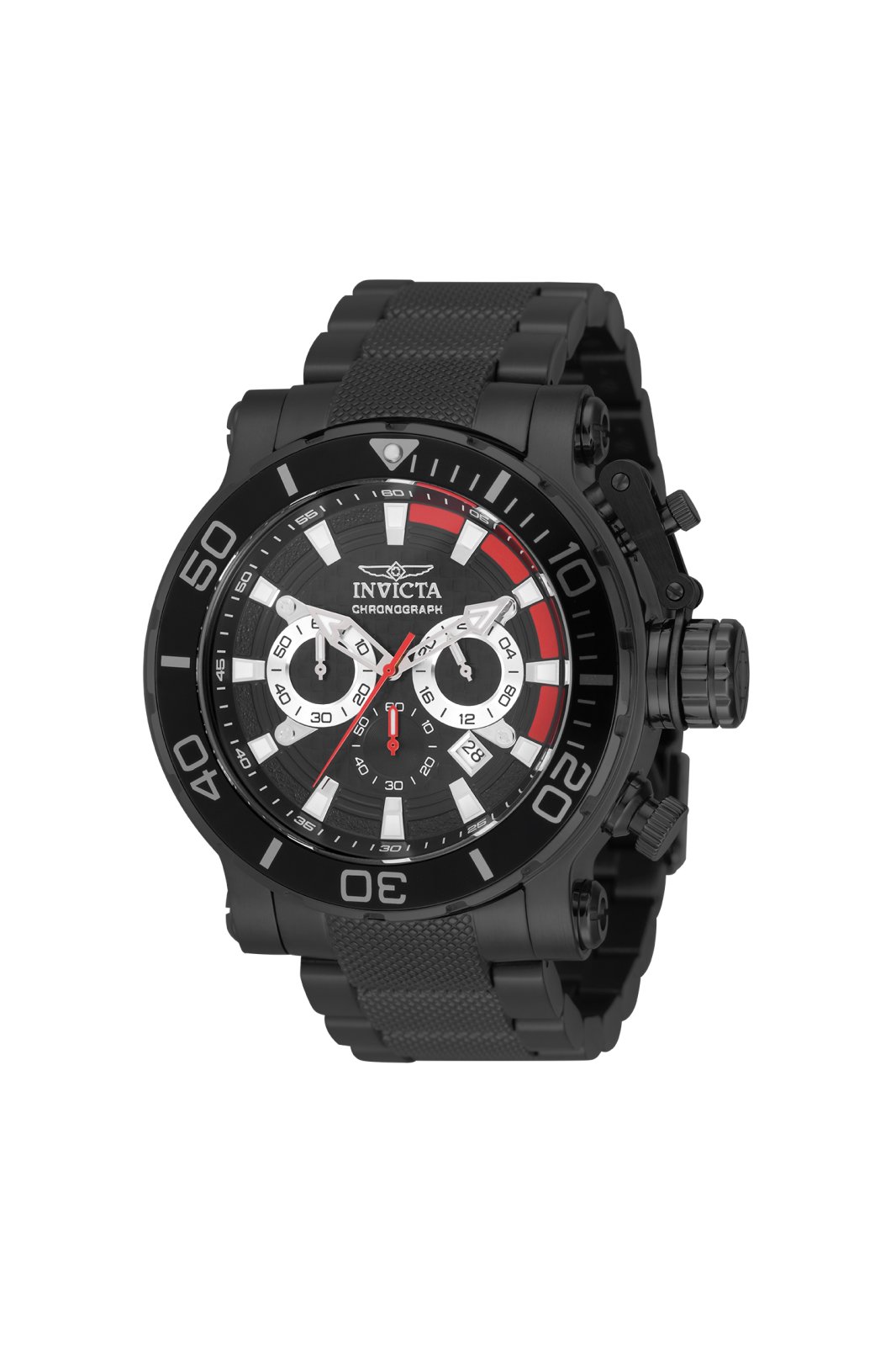 Invicta Coalition Forces 50227 Herrenuhr - Quarzwerk - Edelstahl mit schwarzem Zifferblatt - 52 mm