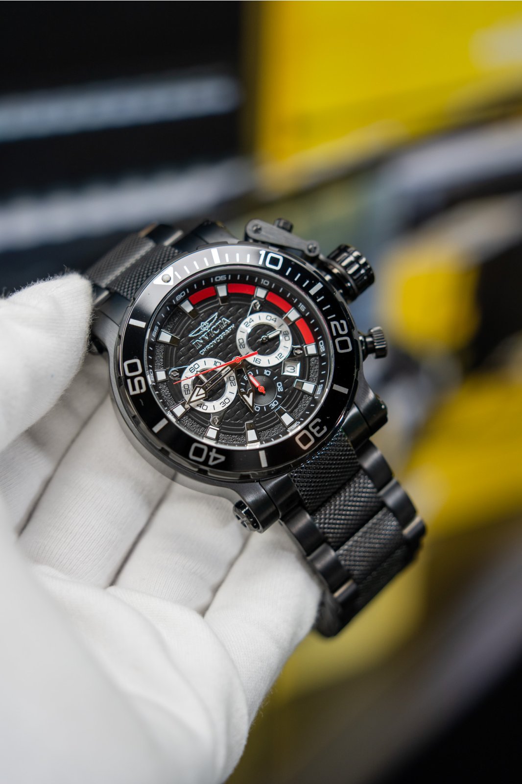 Invicta Coalition Forces 50227 Zegarek męski - Mechanizm kwarcowy - Stal nierdzewna z czarną tarczą - 52 mm - technologia iSize