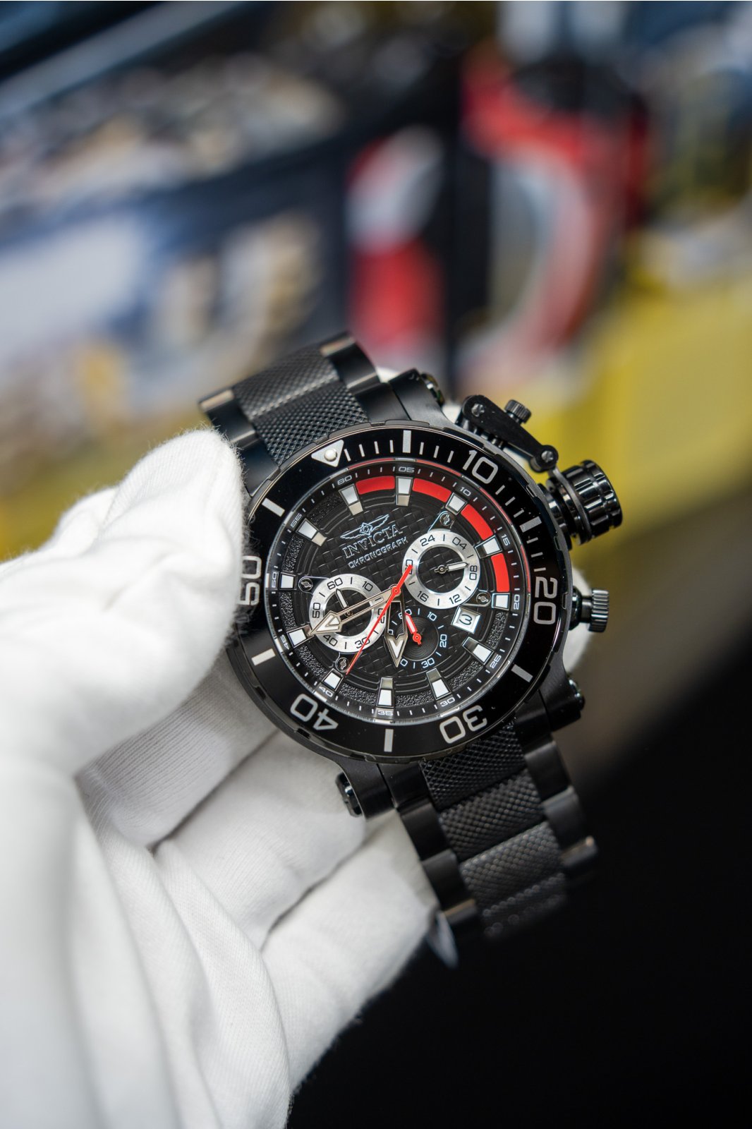 Invicta Coalition Forces 50227 Zegarek męski - Mechanizm kwarcowy - Stal nierdzewna z czarną tarczą - 52 mm - technologia iSize