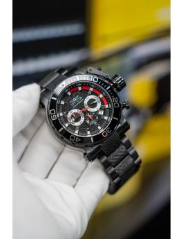 Invicta Coalition Forces 50227 Zegarek męski - Mechanizm kwarcowy - Stal nierdzewna z czarną tarczą - 52 mm - technologia iSize