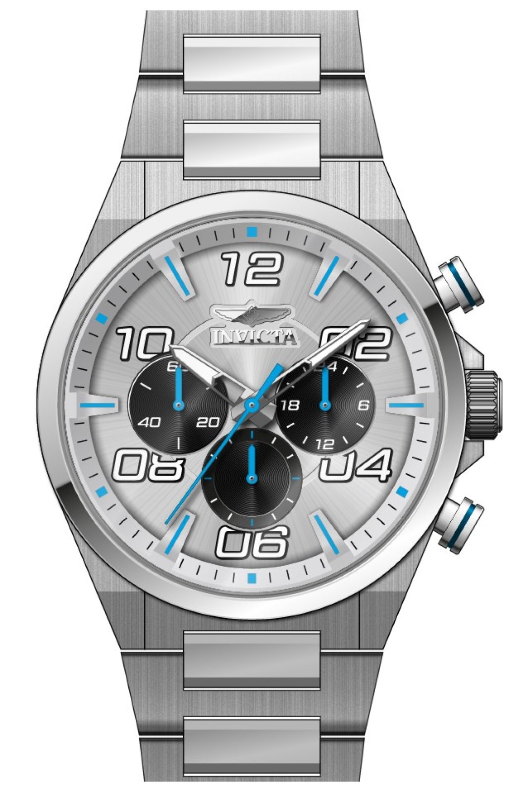 Invicta Speedway 50423 Orologio da Uomo - Movimento al Quarzo - Acciaio Inossidabile con Quadrante Argento - 44 mm