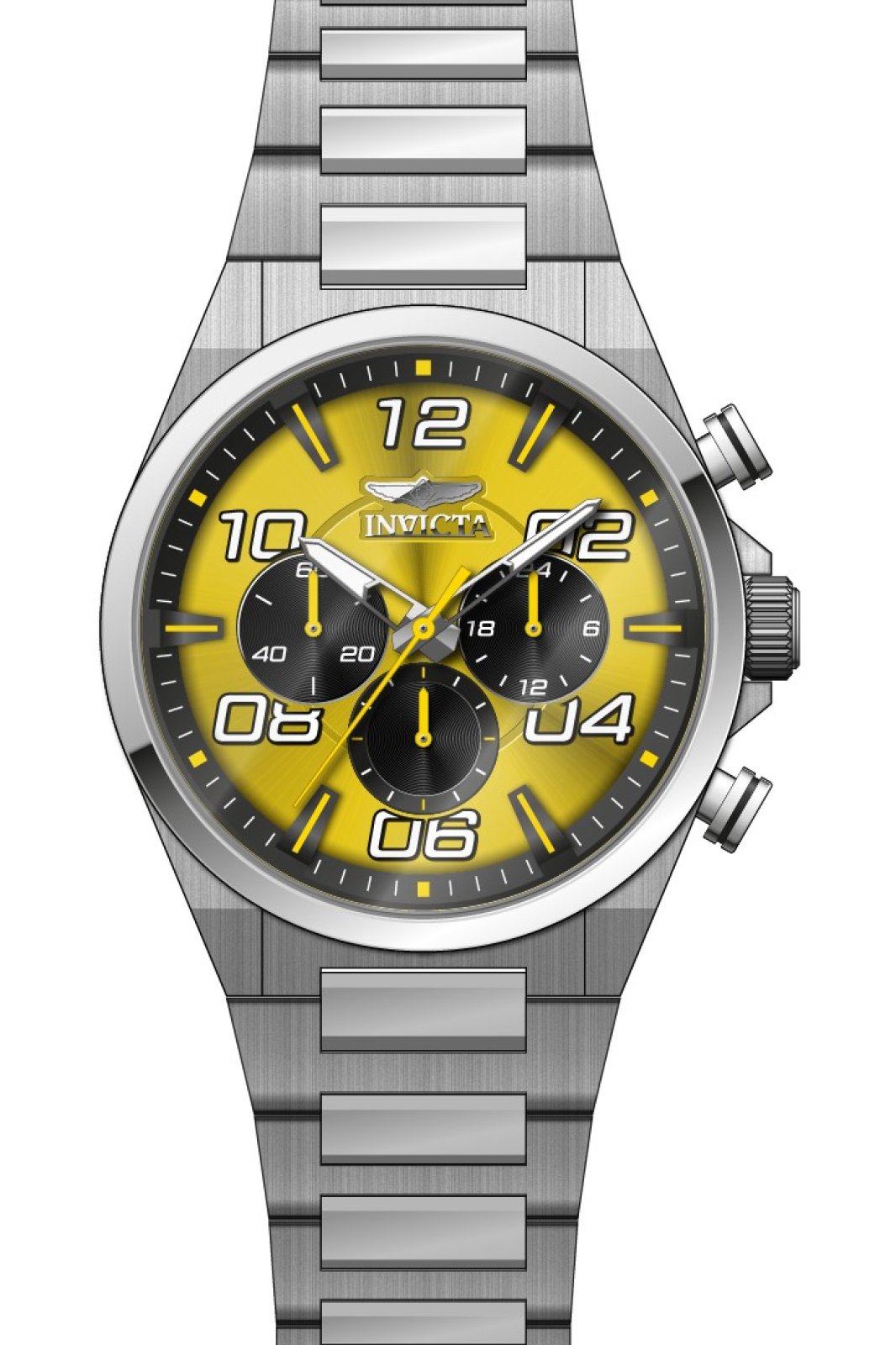 Invicta Speedway 50424 Orologio da Uomo - Movimento al Quarzo - Acciaio Inossidabile con Quadrante Giallo - 44 mm