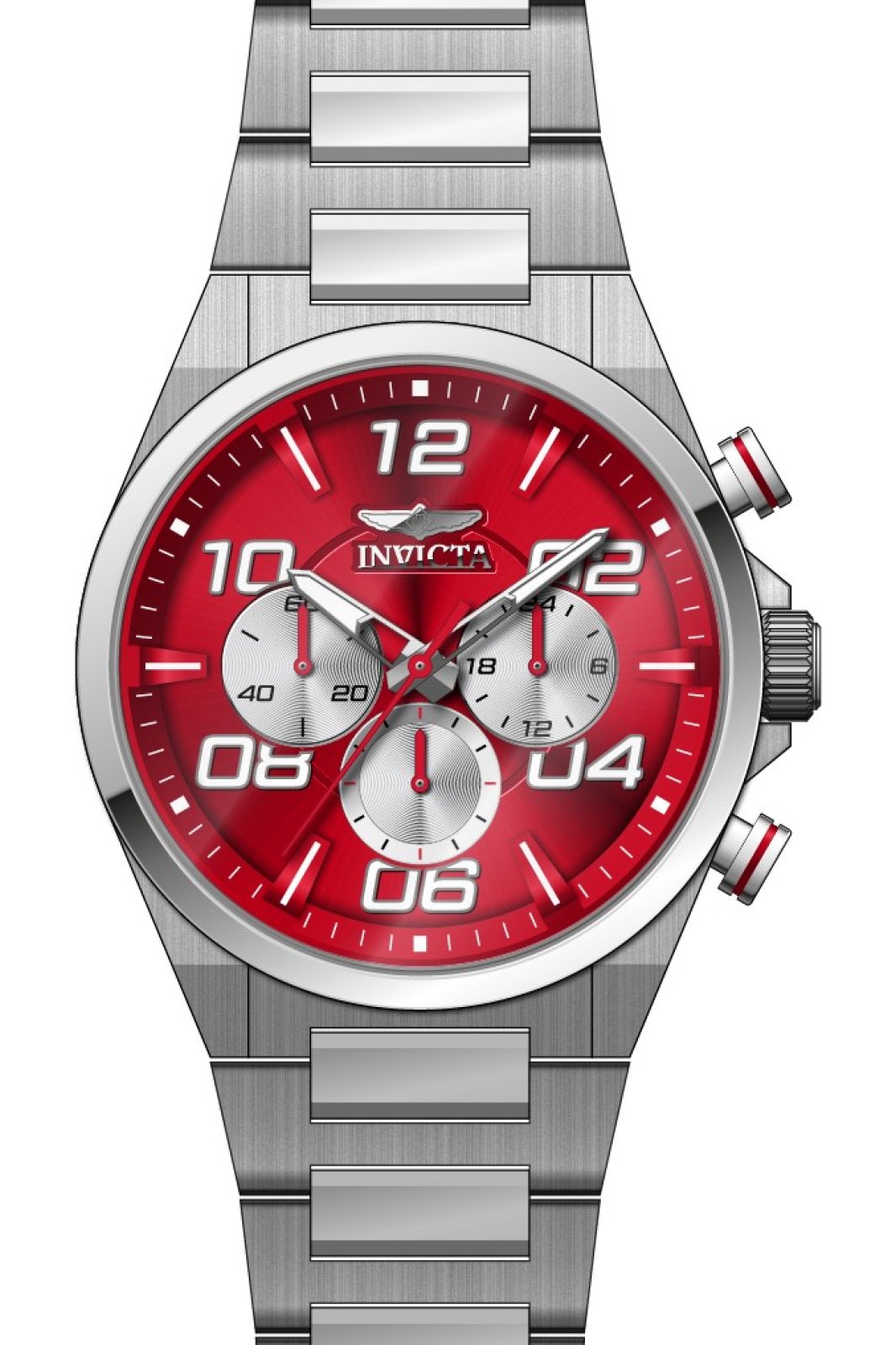 Invicta Speedway 50426 Men's Watch - Quartz Movement - Stainless Steel with Red Dial - 44 mm