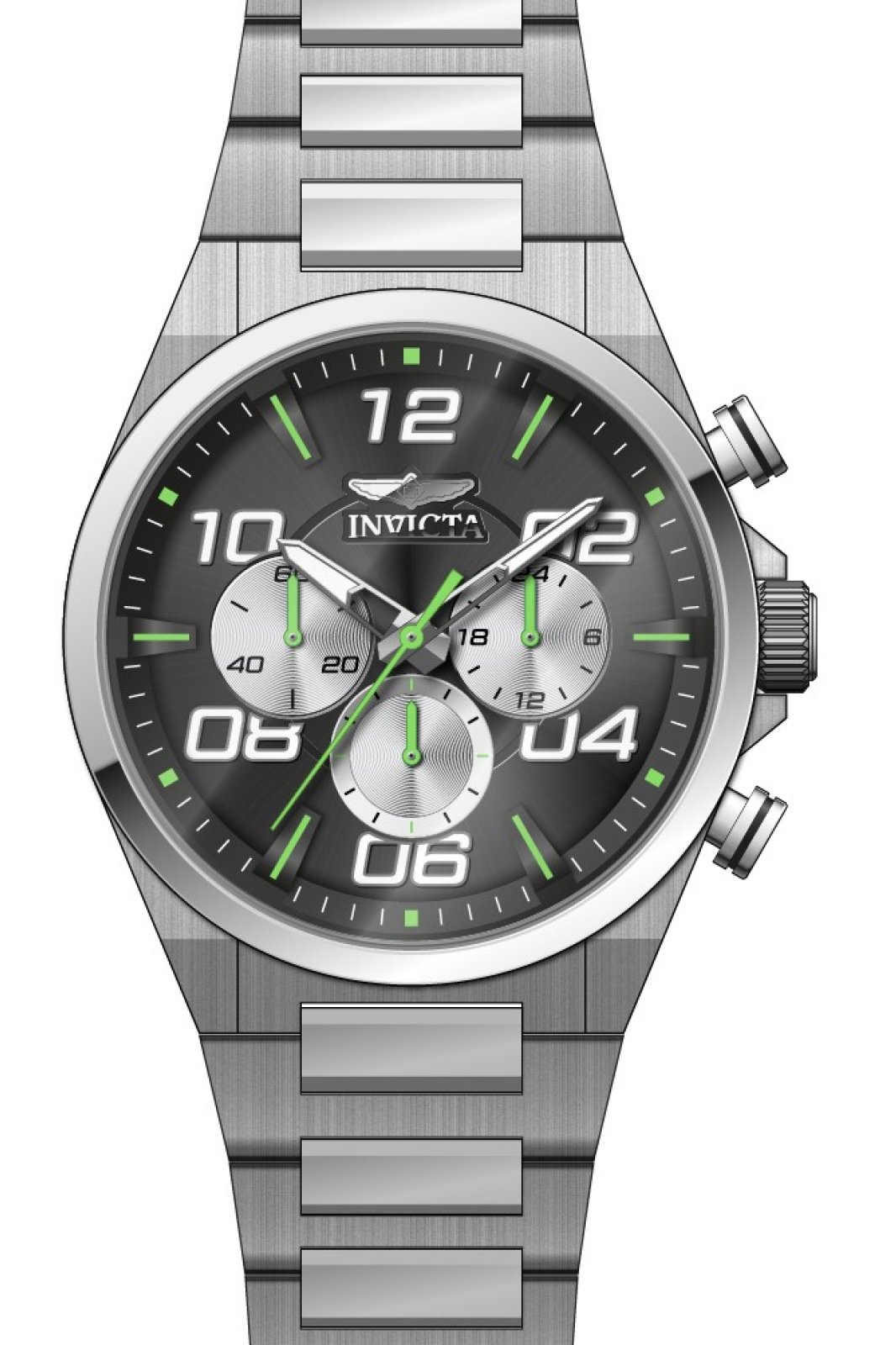 Invicta Speedway 50427 Men's Watch - Quartz Movement - Stainless Steel with Black Dial - 44 mm