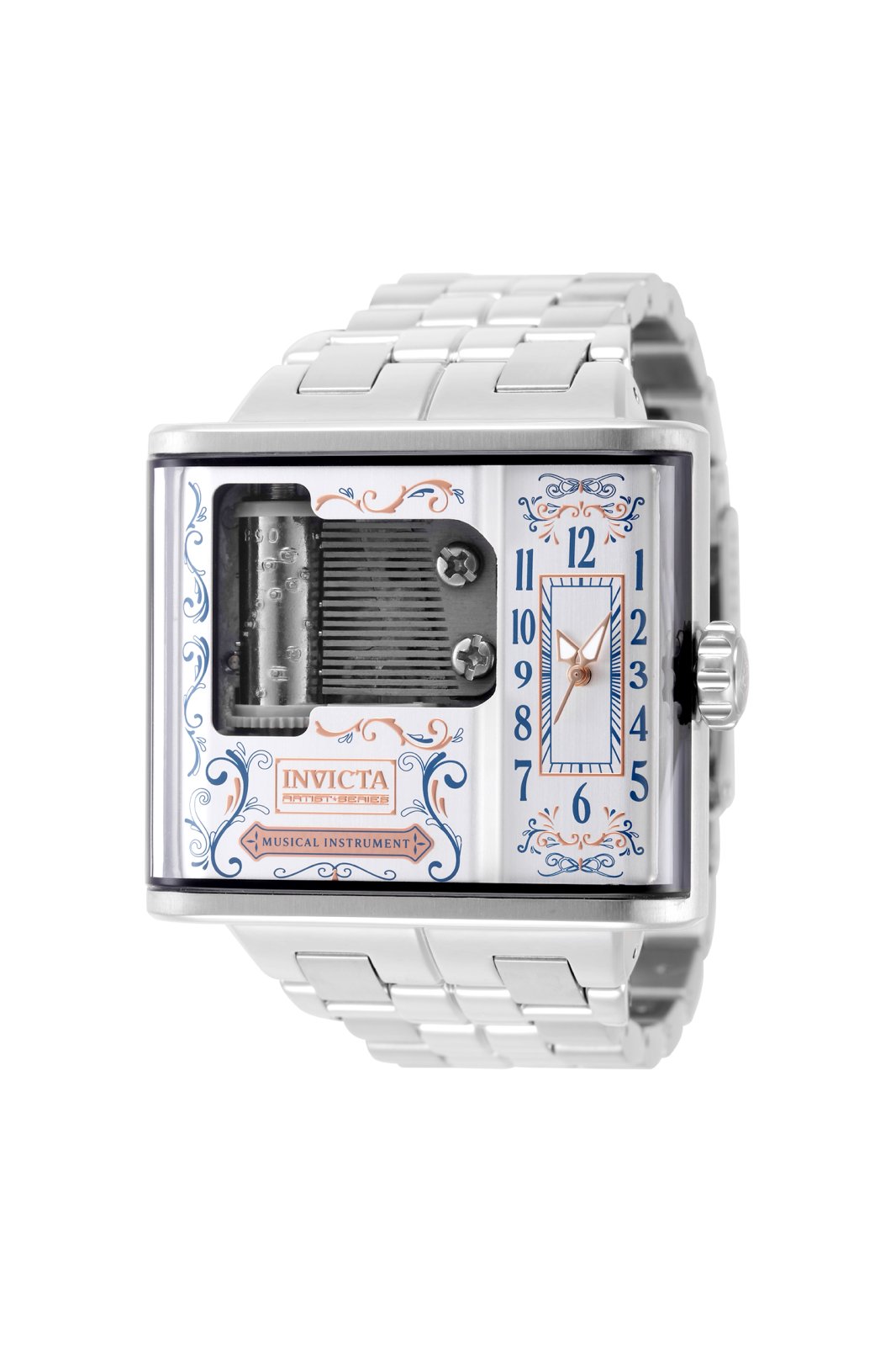 Invicta Artist 49474 Reloj para Hombre - Movimiento de Cuarzo - Acero Inoxidable con Esfera Plateada - 52 mm