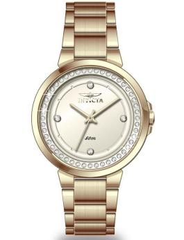 Invicta Angel 50165 Relógio Feminino - Movimento Quartzo - Aço Inoxidável com Mostrador Dourado - 33 mm