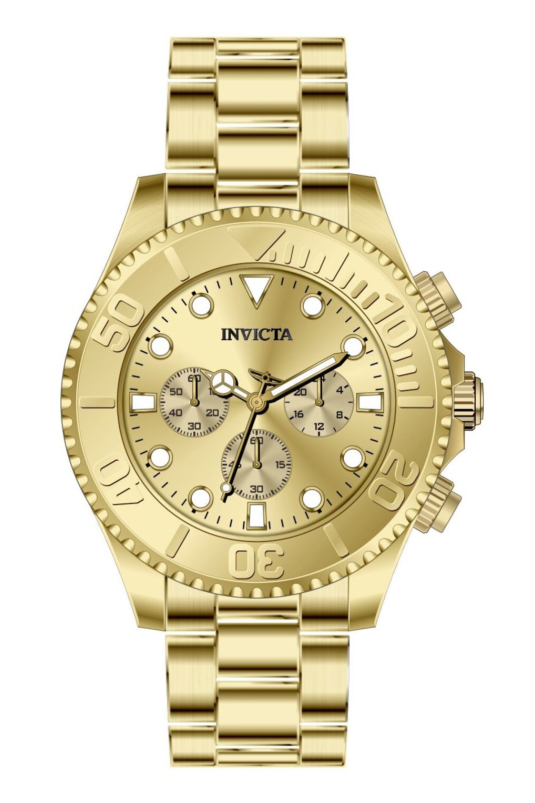 Invicta Pro Diver 50588 Orologio da Uomo - Movimento Automatico - Acciaio Inossidabile con Quadrante Oro - 47 mm