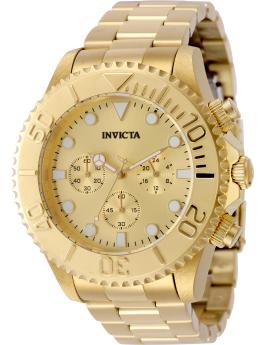 Invicta Pro Diver 50588 Reloj de Hombre - Movimiento de Cuarzo - Acero Inoxidable con Esfera Dorada - 47 mm