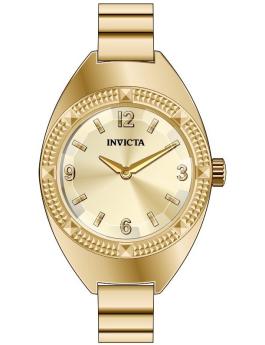 Invicta Mini Ring Watch 50641 Orologio da Donna - Movimento al Quarzo - Acciaio Inossidabile con Quadrante Dorato - 20 mm