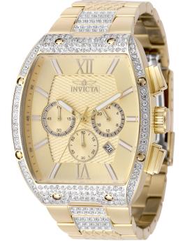 Invicta Celestial 50193 Orologio da Uomo - Movimento al Quarzo - Acciaio Inossidabile con Quadrante Dorato - 42 mm