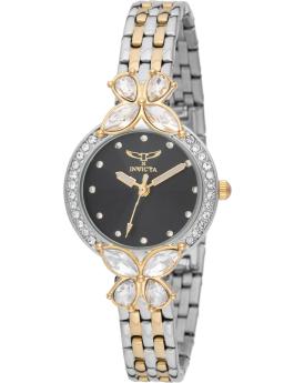 Invicta Wildflower 69096 Orologio da Donna - Movimento al Quarzo - Metallo con Quadrante Nero - 30 mm