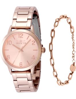 Invicta Wildflower 49087 Orologio da Donna - Movimento al Quarzo - Acciaio Inossidabile con Quadrante in Oro Rosa - 34 mm