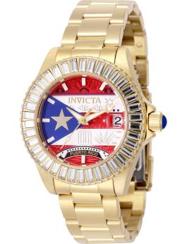 Invicta Pro Diver - Puerto Rico 49615 Relógio Feminino - Movimento Quartz - Aço Inoxidável com Mostrador Vermelho - 38 mm