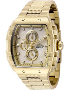 Invicta S1 Rally 50242 Reloj para Hombre - Movimiento de Cuarzo - Acero Inoxidable con Esfera Dorada - 47 mm - Tecnología iSize