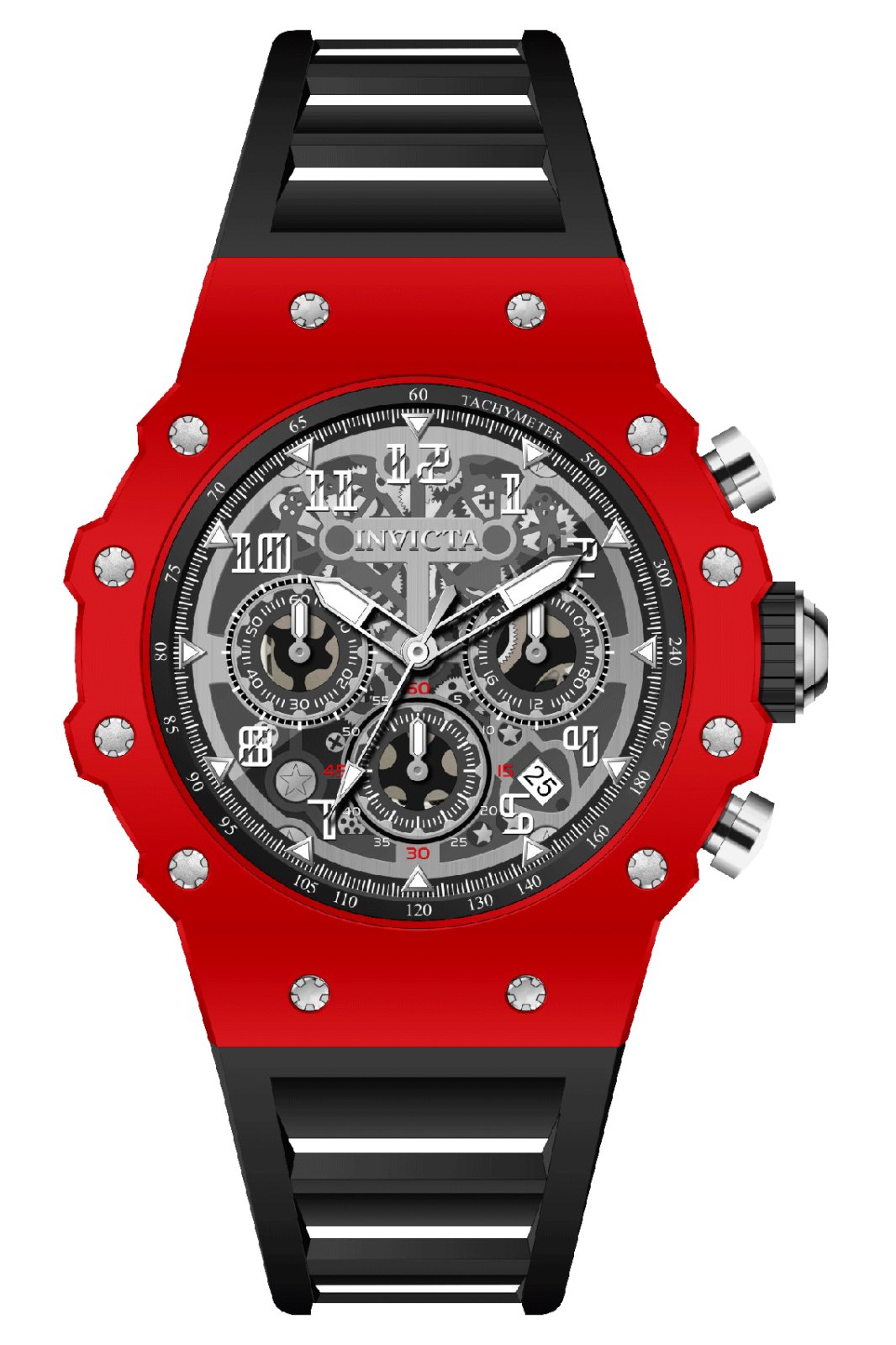 Invicta Racing 69648 Herrenuhr - Quarzwerk - Acryl mit silbernem Zifferblatt - 43 mm