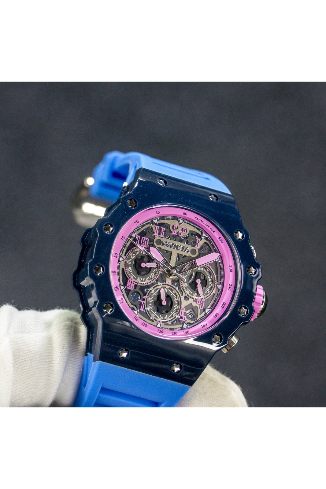Invicta Racing 69656 Relógio Masculino - Movimento Quartz - Acrílico com Mostrador Prateado - 43 mm