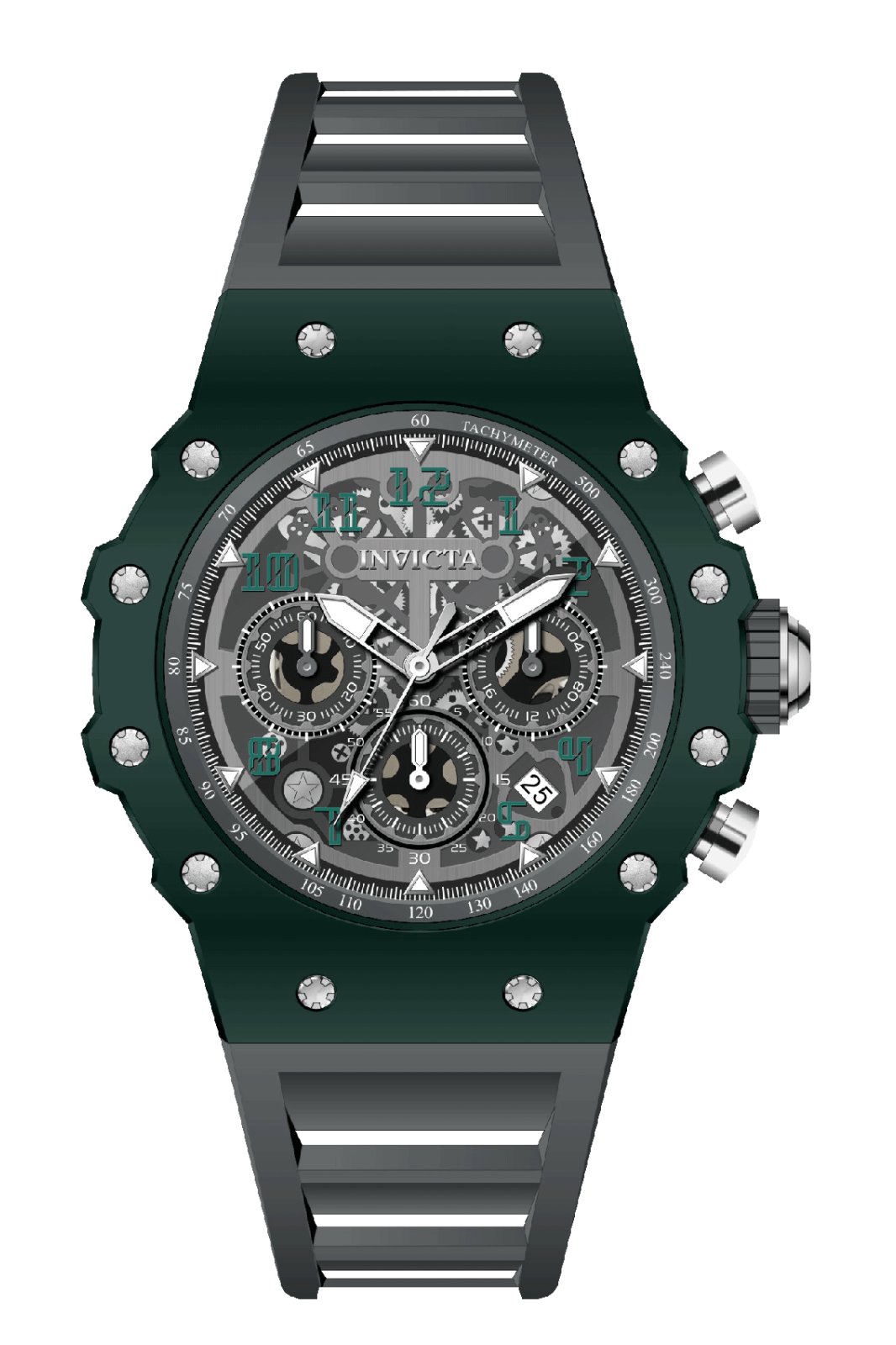 Invicta Racing 69657 Men's Watch - Quartz Movement - Acrylic with Silver Dial - 43 mm