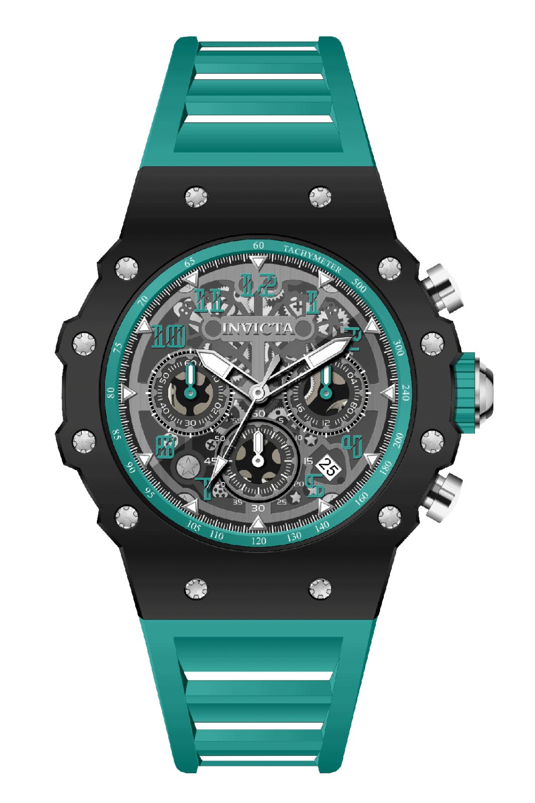 Invicta Racing 69664 Montre Homme - Mouvement Quartz - Acrylique avec Cadran Argenté - 43 mm